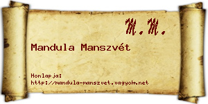 Mandula Manszvét névjegykártya